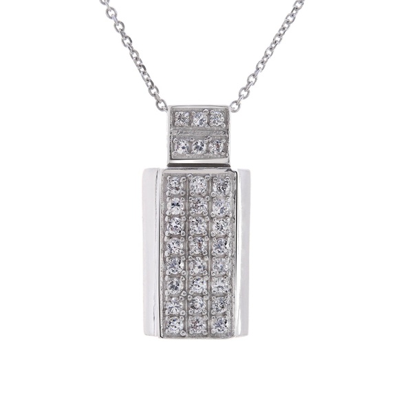 0.75 Ct. tw. Cubic Zirconia Pendant With Chain 14K Gold - Picture 1 of 5